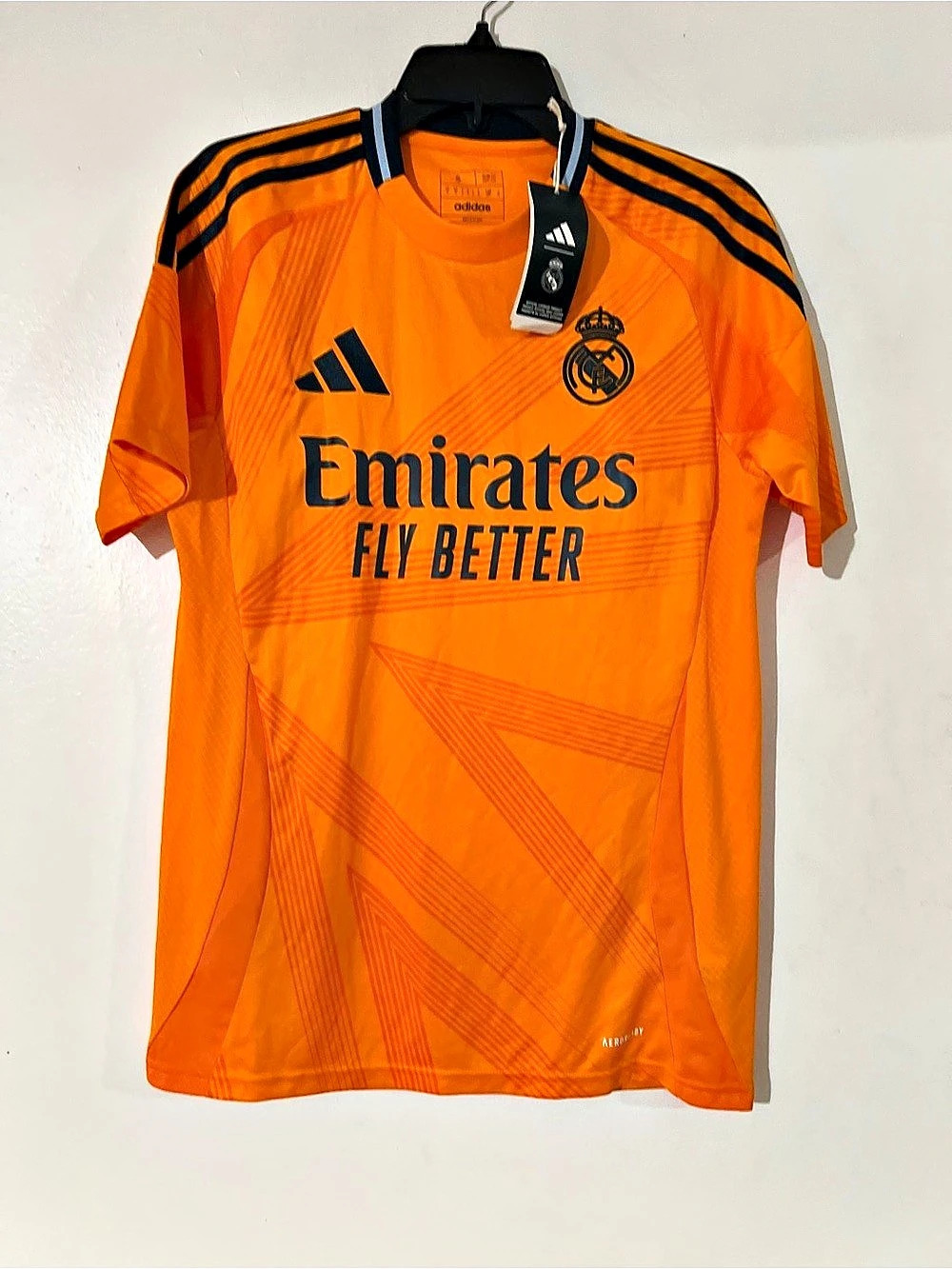 adidas Real Madrid 2024/25 Away Jersey Orange & Black Small